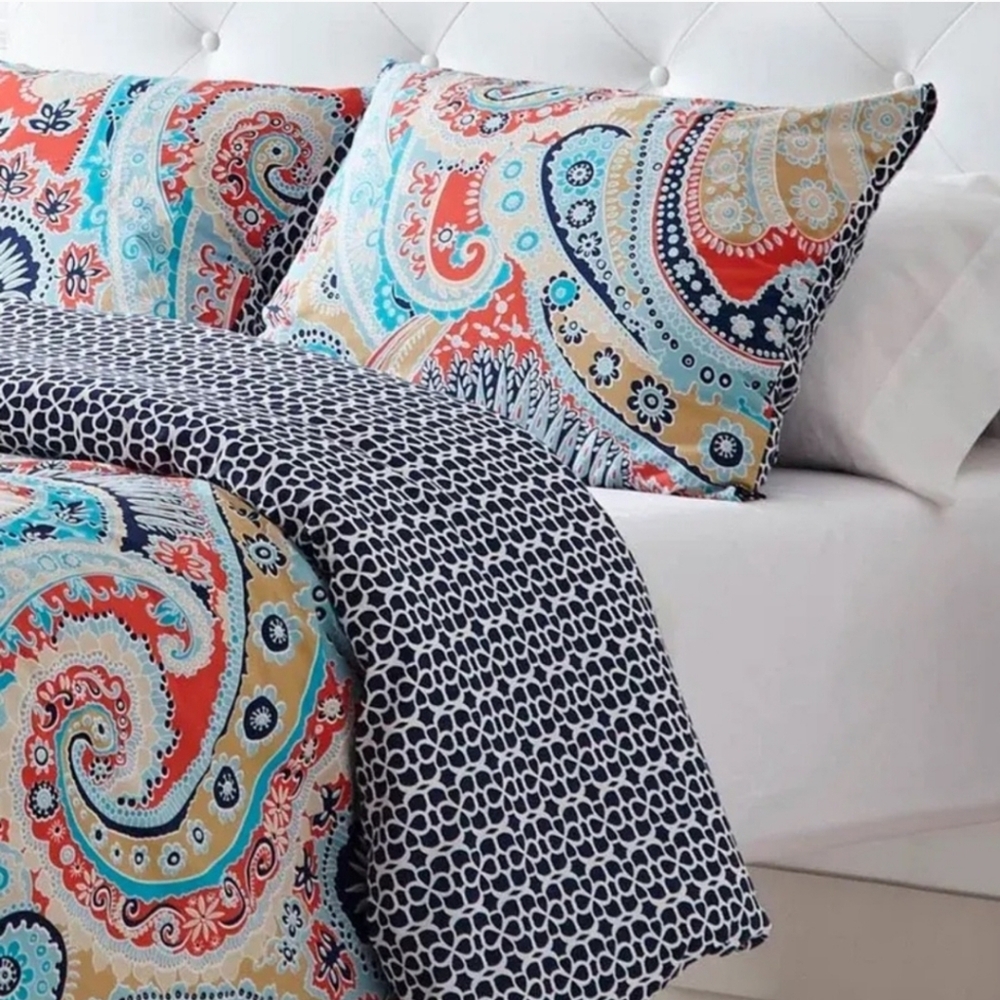 Trina Turk Mirage Paisley King Duvet Cover 2 Sham Set